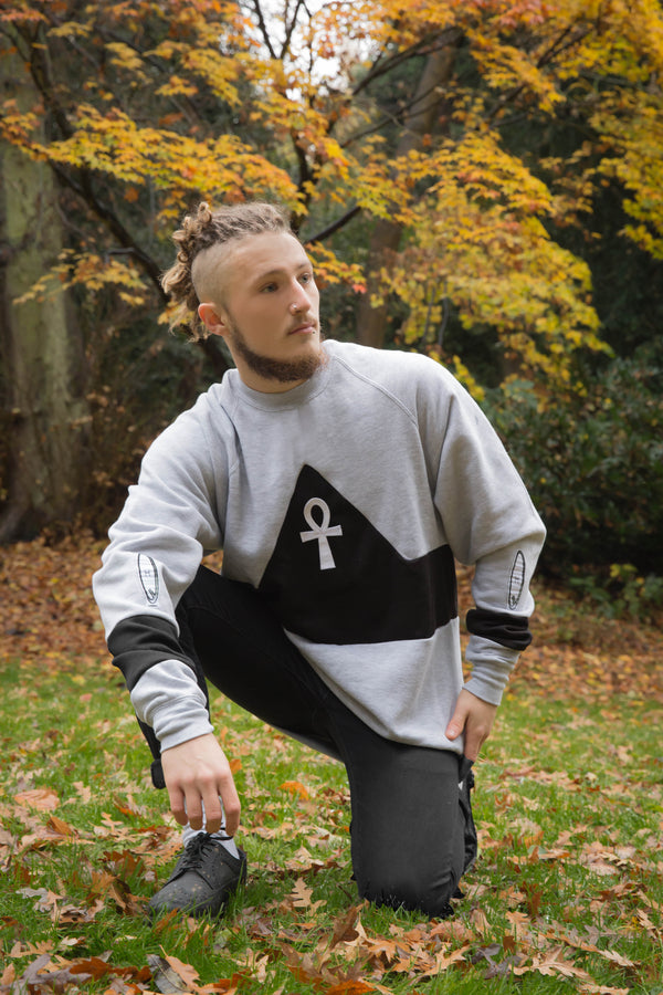 Ankh Sweatshirt - Grey & Black
