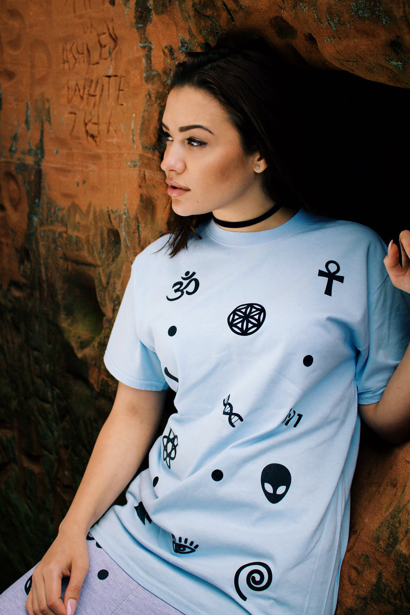 Universe Symbols T Shirt - Blue