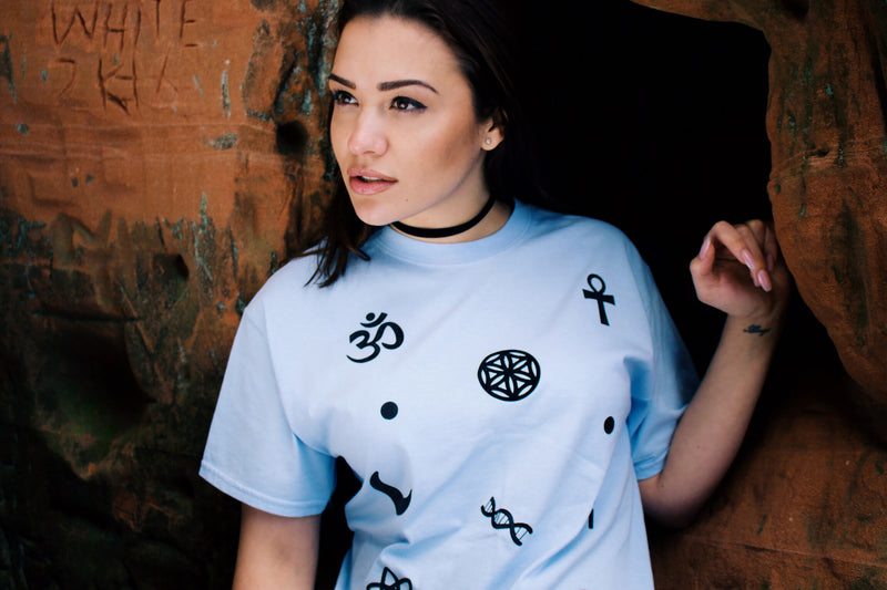 Universe Symbols T Shirt - Blue