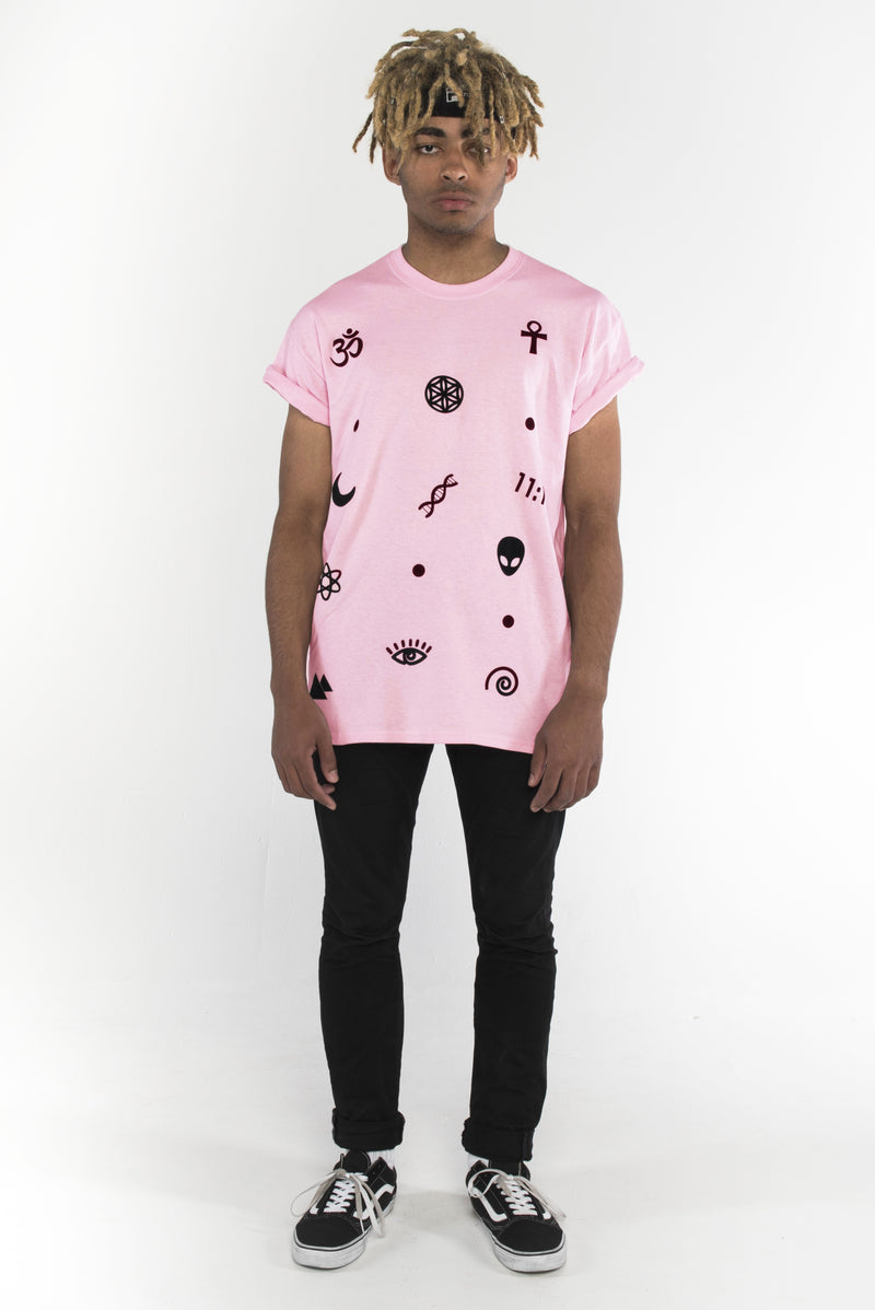 Universe Symbols T Shirt - Pink