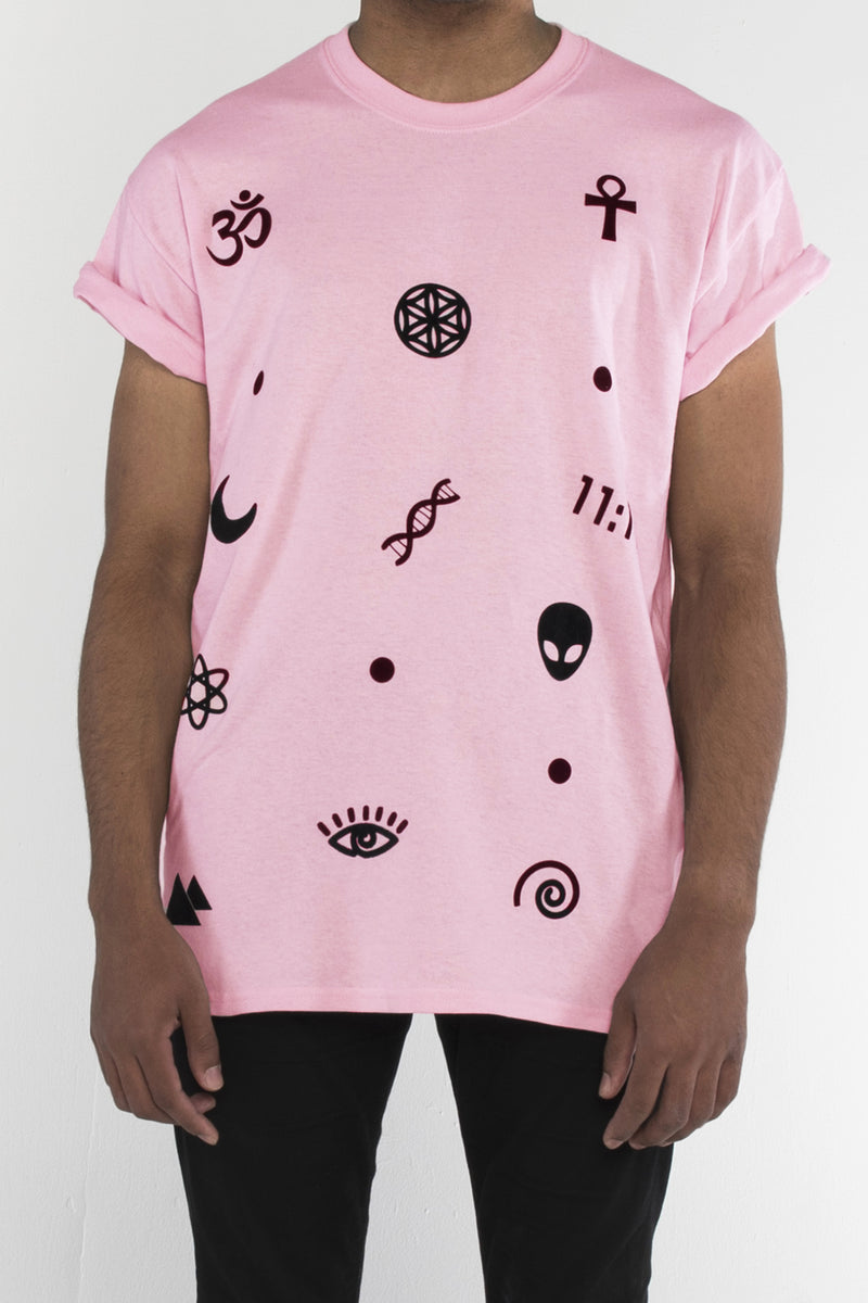 Universe Symbols T Shirt - Pink