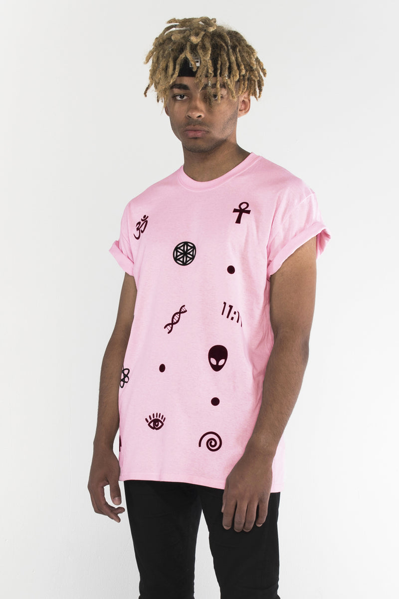 Universe Symbols T Shirt - Pink