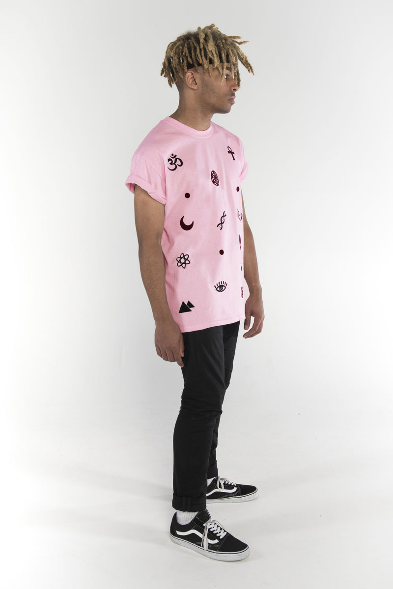 Universe Symbols T Shirt - Pink