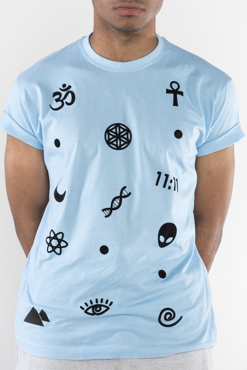 Universe Symbols T Shirt - Blue