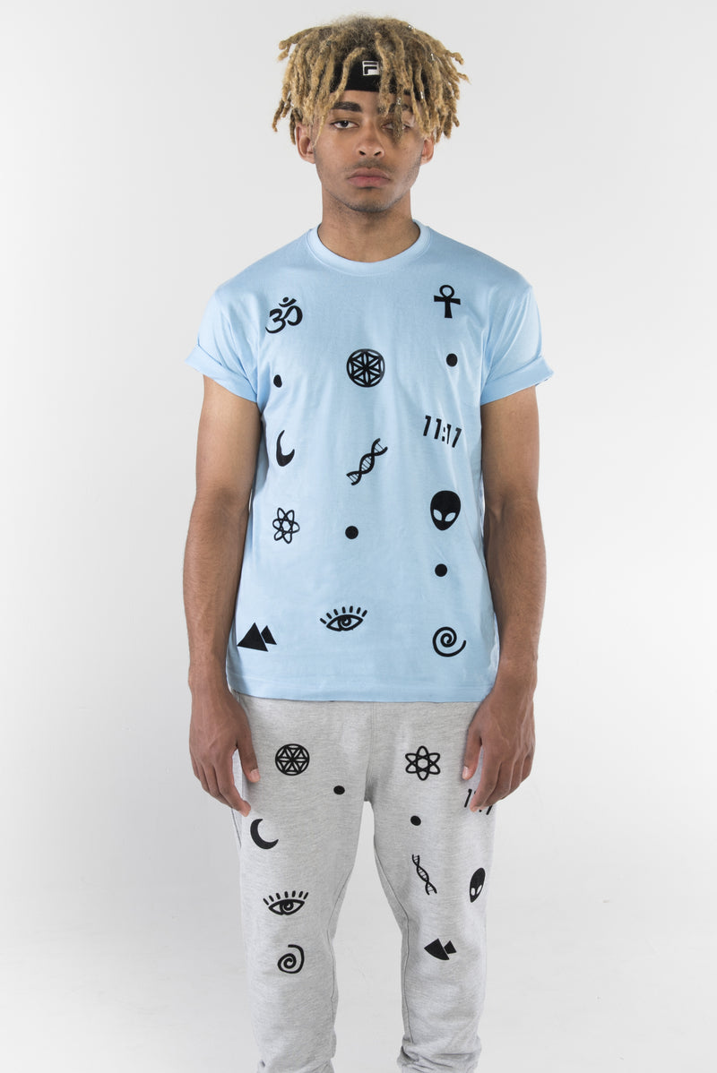 Universe Symbols T Shirt - Blue