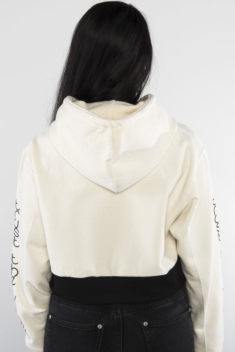 Trust the Vibes Crop Hoodie - Vanilla
