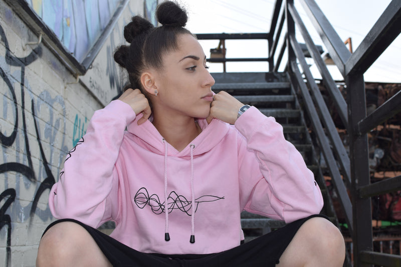 Trust the Vibes Crop Hoodie - Light Pink