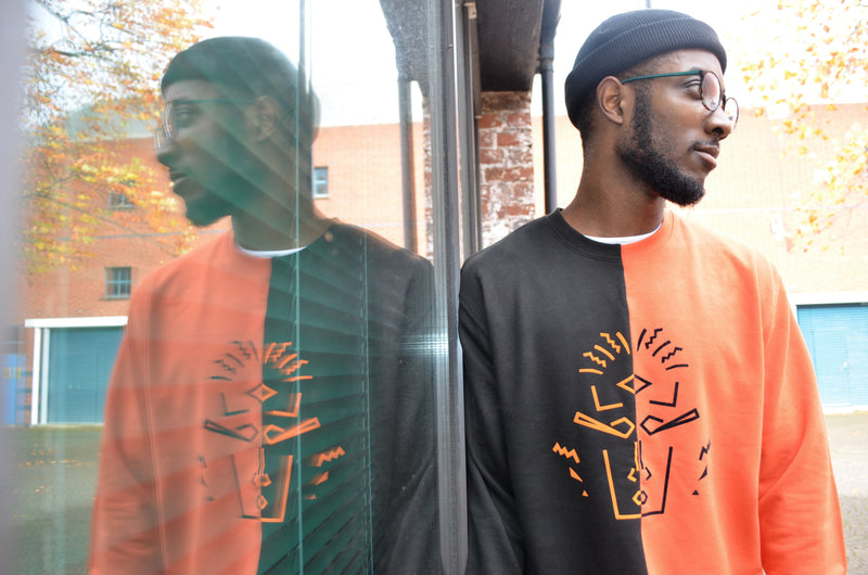 Mask Jumper - Black and Burnt Orange