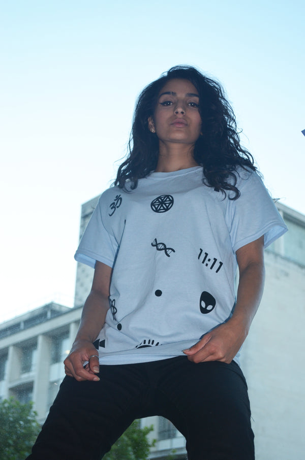 Universe Symbols T Shirt - Blue