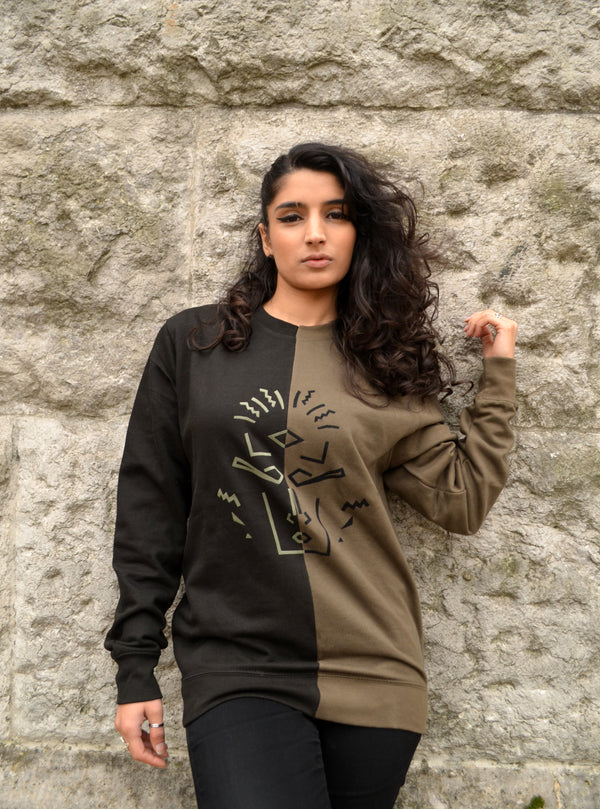 Mask Jumper - Black and Khaki