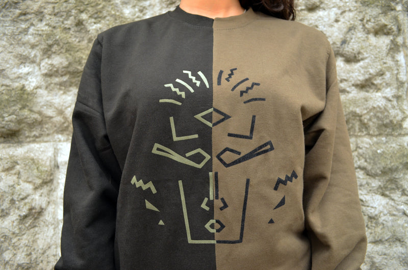 Mask Jumper - Black and Khaki