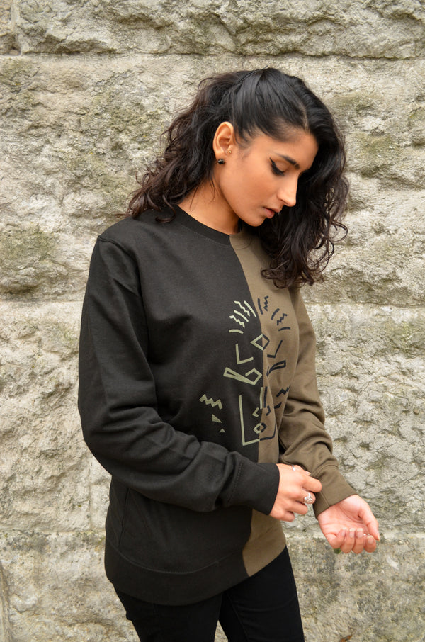 Mask Jumper - Black and Khaki