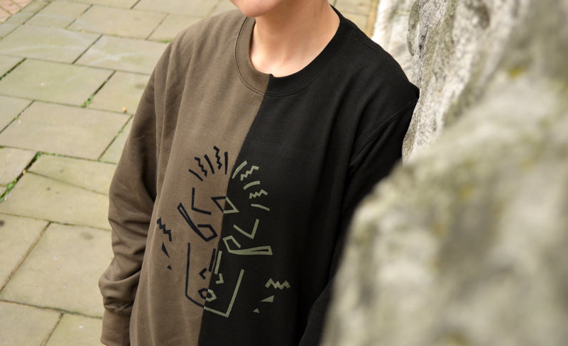 Mask Jumper - Black and Khaki
