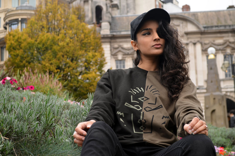 Mask Jumper - Black and Khaki