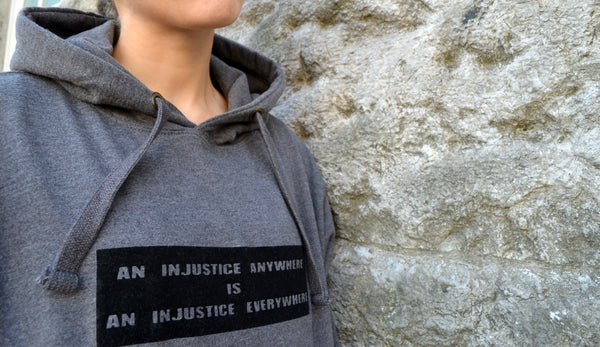 Injustice Hoodie- Grey and Black