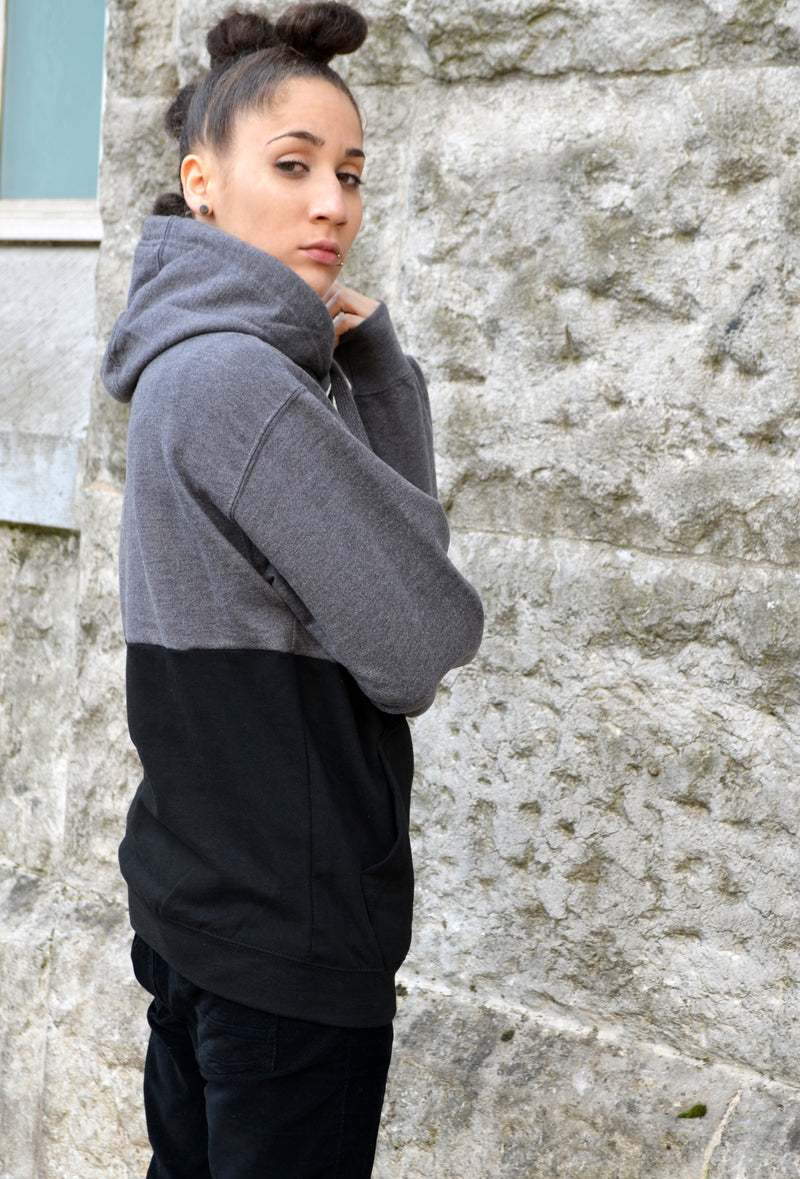 Injustice Hoodie- Grey and Black