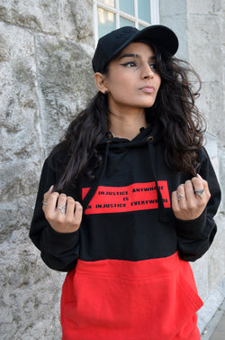 Injustice Hoodie - Black and Red