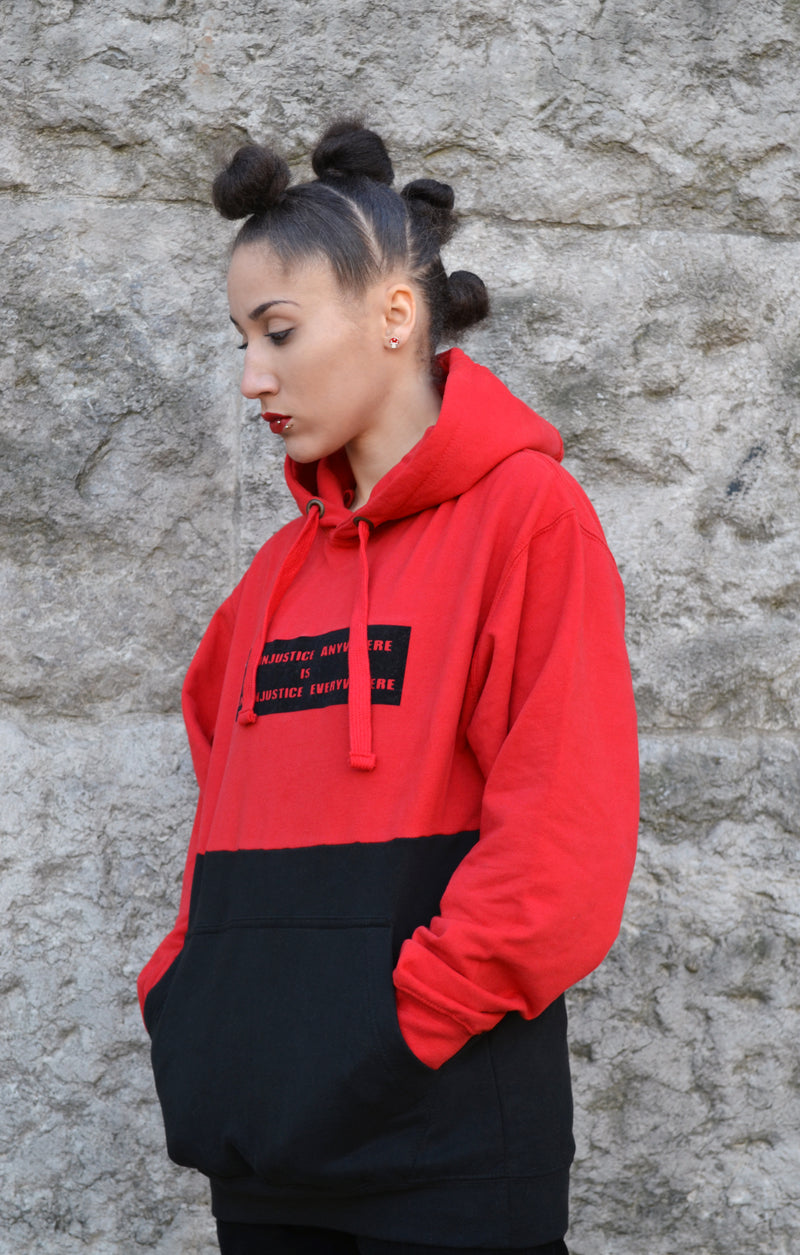 Injustice Hoodie - Red and Black